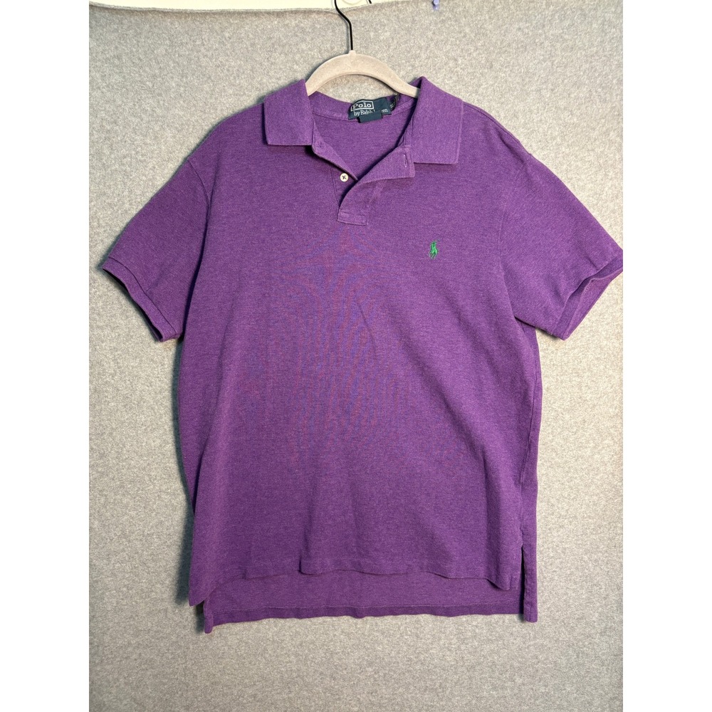 Polo Ralph Lauren Purple Polo Shirt Men's XL Custom Fit Cotton Mesh‎ Preppy